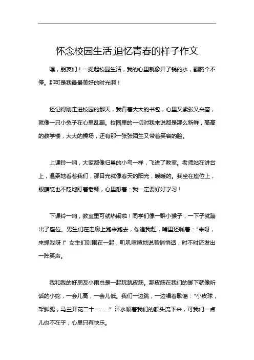 怀念校园生活,追忆青春的样子作文