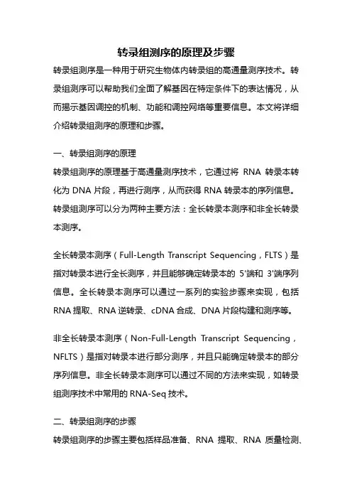 转录组测序的原理及步骤