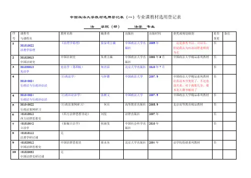 2011中国政法大学本科使用教材