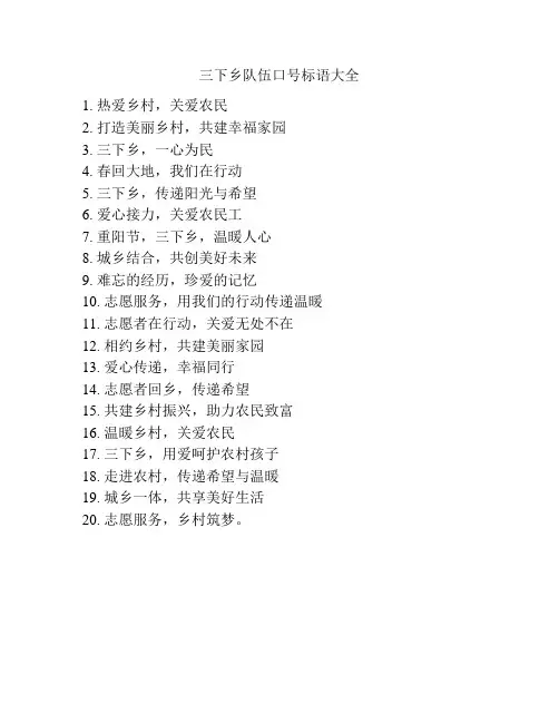 三下乡队伍口号标语大全