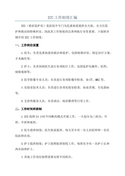 ICU工作制度汇编