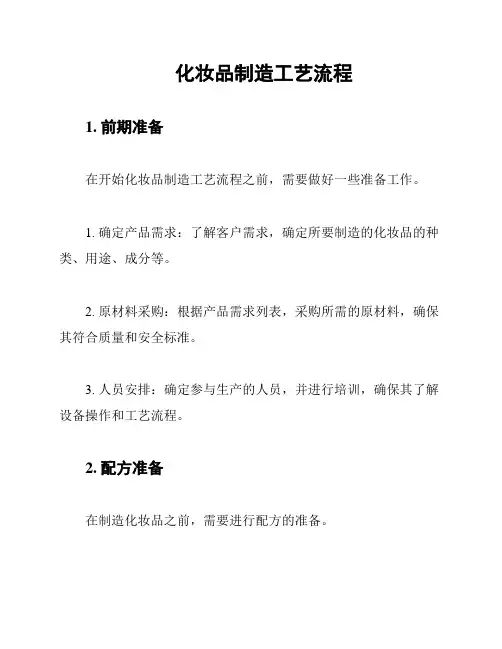 化妆品制造工艺流程