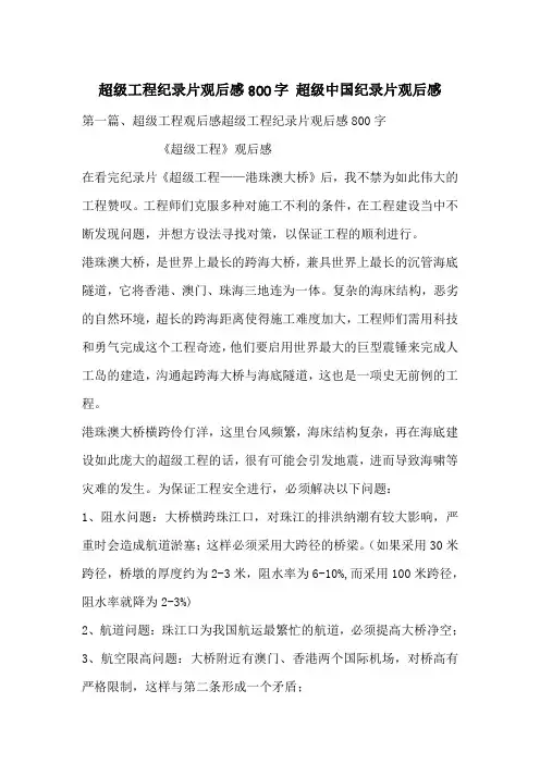 超级工程纪录片观后感800字 超级中国纪录片观后感
