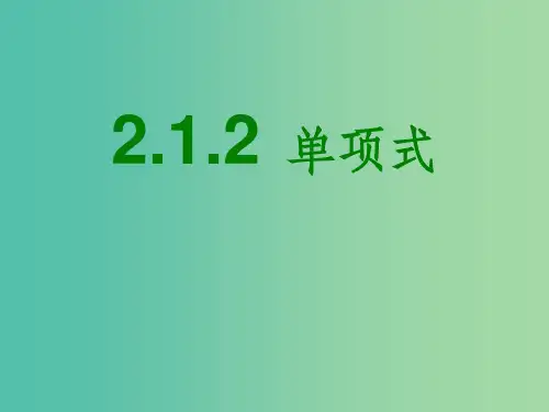 七年级数学上册 2.1 单项式 新人教版