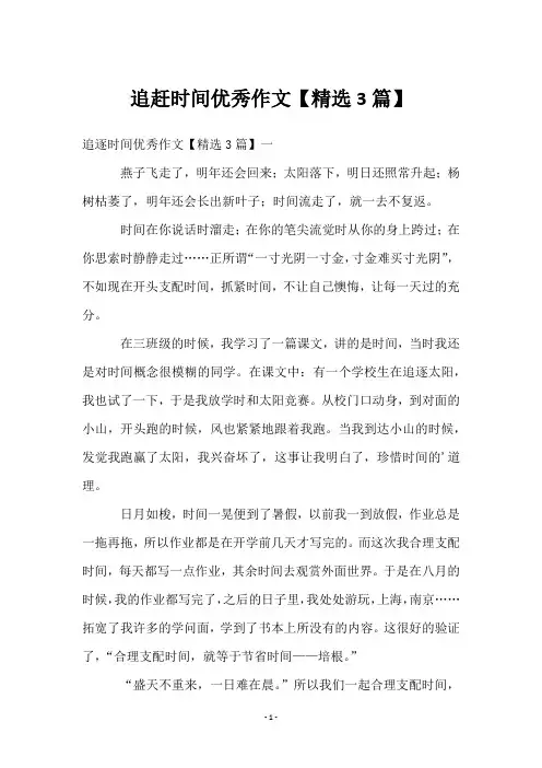 追赶时间优秀作文【3篇】