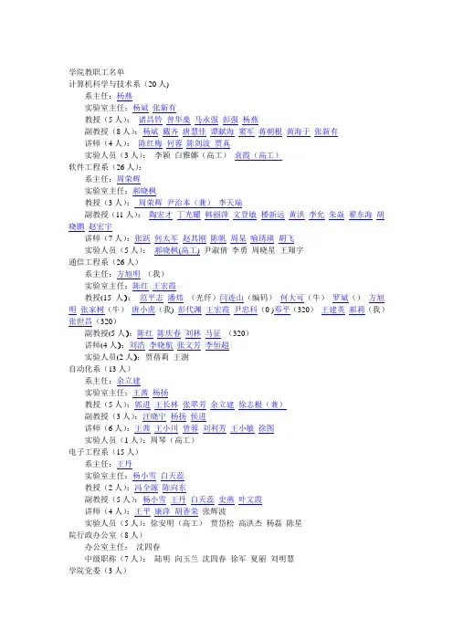 西南交通大学信息学院所有研究生导师名录