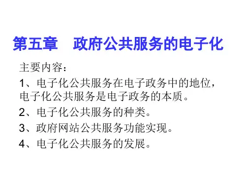 第五章政府公共服务的电子化