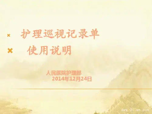 护理巡视记录单使用说明