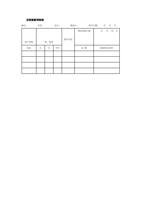 应收账款明细表(doc格式)