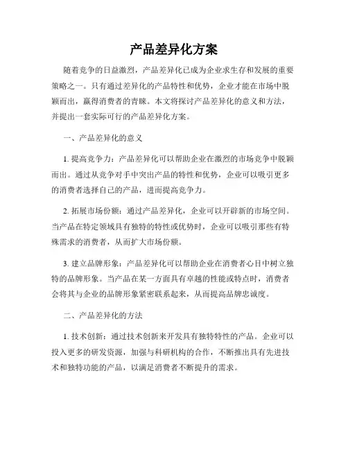 产品差异化方案