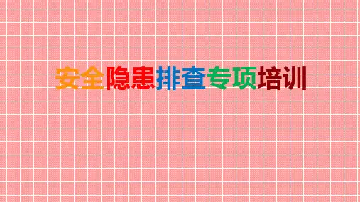 安全隐患排查专项培训