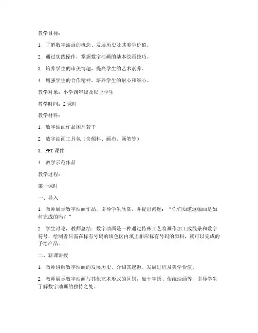 数字油画美学教案模板范文