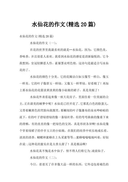 水仙花的作文(精选20篇)