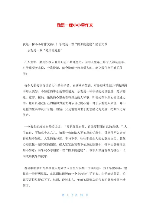 我是一棵小小草作文