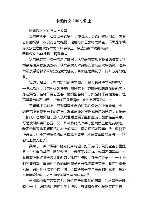 秋韵作文800字以上