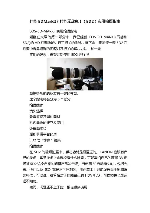 佳能5DMarkII（佳能无敌兔）（5D2）实用拍摄指南