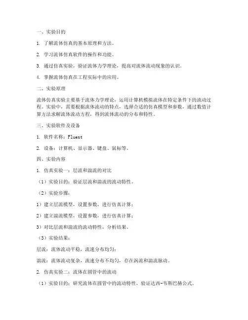 流体仿真实验报告