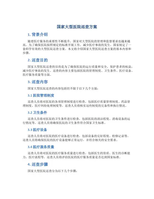 国家大型医院巡查方案