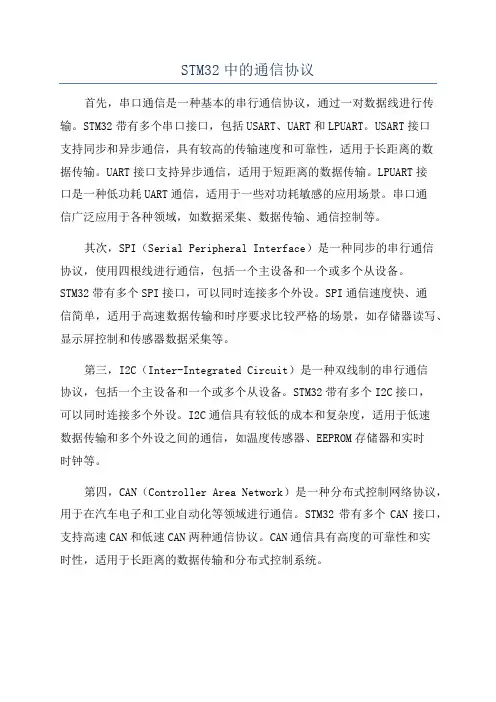 STM32中的通信协议