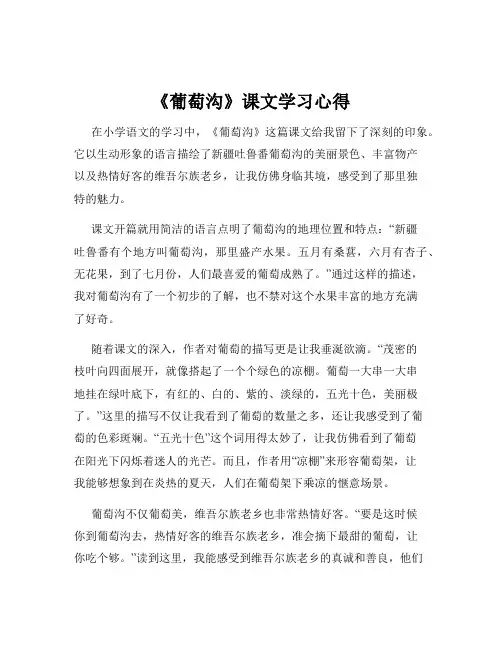 《葡萄沟》课文学习心得