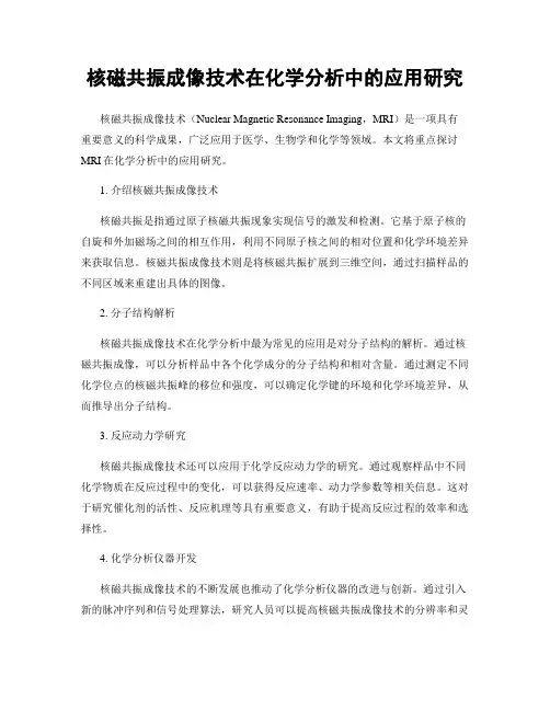 核磁共振成像技术在化学分析中的应用研究