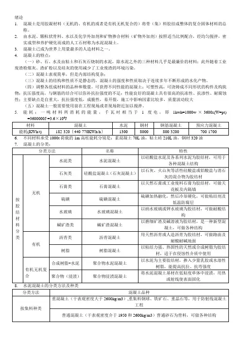 混凝土学知识点