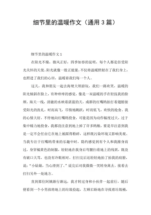 细节里的温暖作文(通用3篇)
