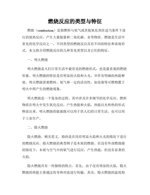 燃烧反应的类型与特征