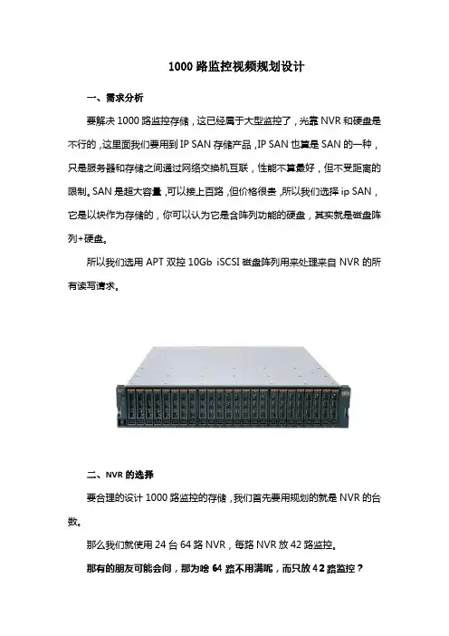 1000路监控视频规划设计