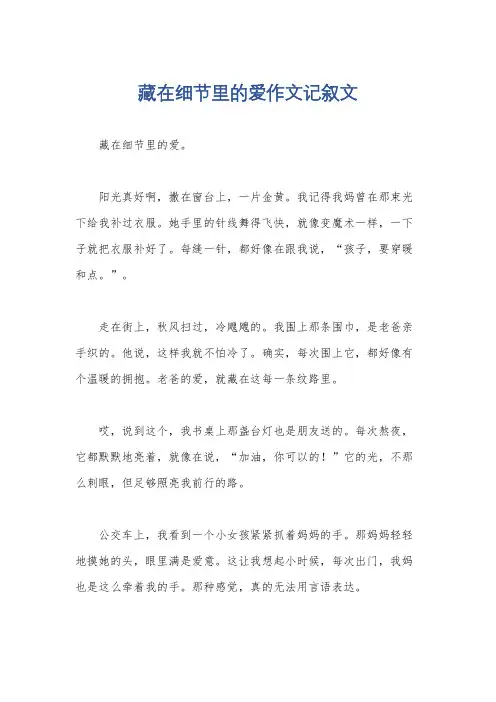 藏在细节里的爱作文记叙文