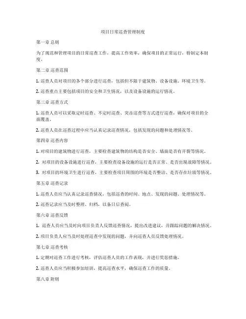 项目日常巡查管理制度
