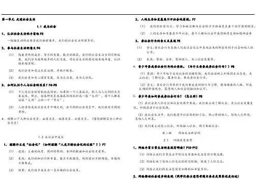 八年级上册道法知识点总结