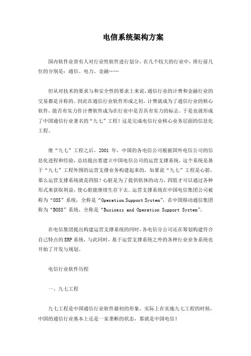 电信系统架构方案