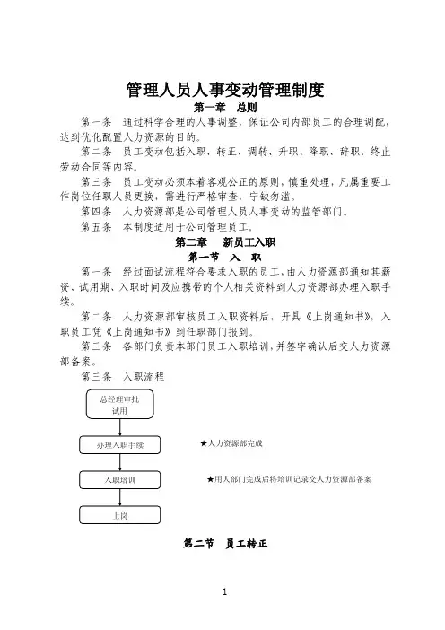 人事变动管理制度