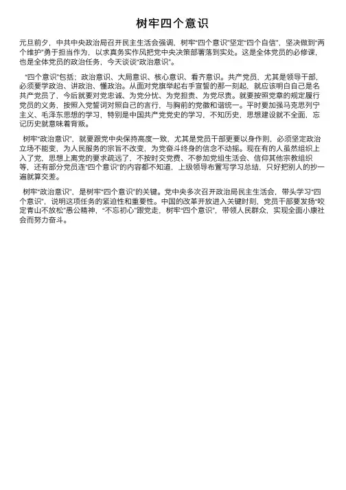 树牢四个意识