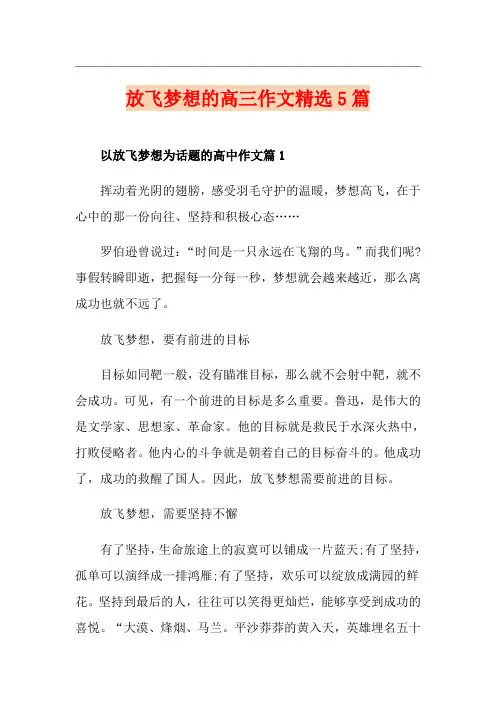 放飞梦想的高三作文精选5篇