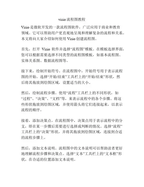 visio流程图教程