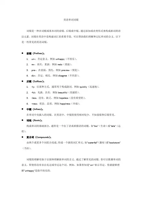英语单词词缀
