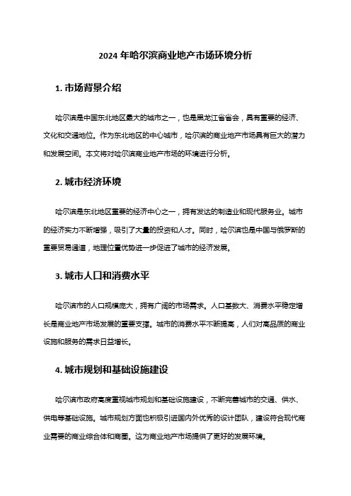2024年哈尔滨商业地产市场环境分析