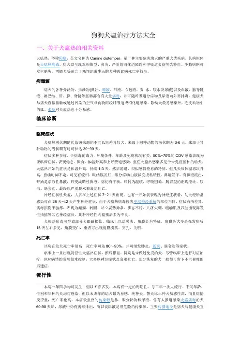 生活娱乐狗狗犬瘟治疗方法大全