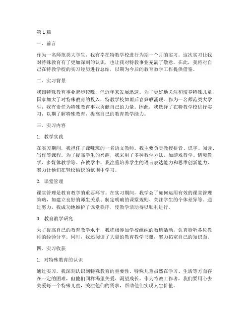 特教学校实践总结(3篇)