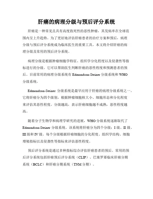 肝癌的病理分级与预后评分系统