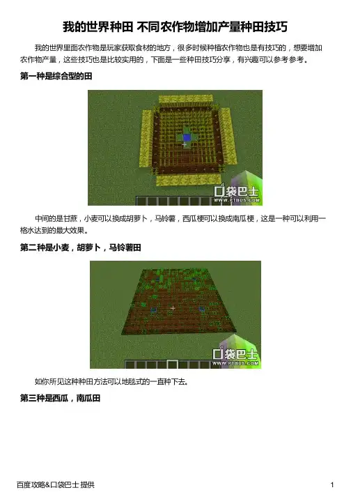 我的世界种田 不同农作物增加产量种田技巧