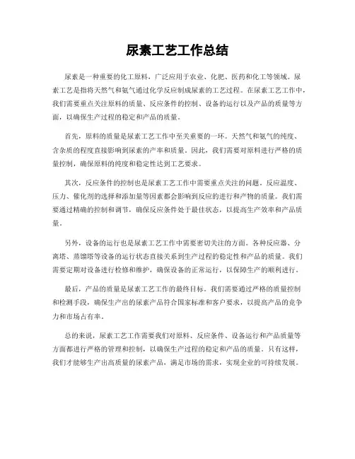 尿素工艺工作总结