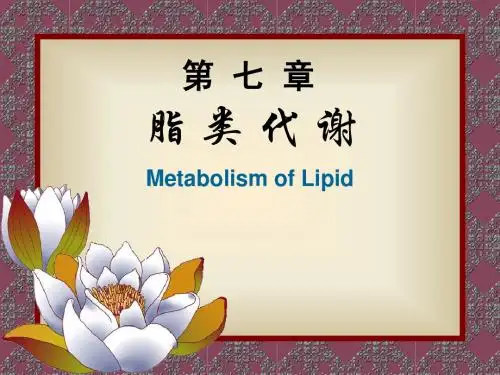 生物化学第七章脂类代谢