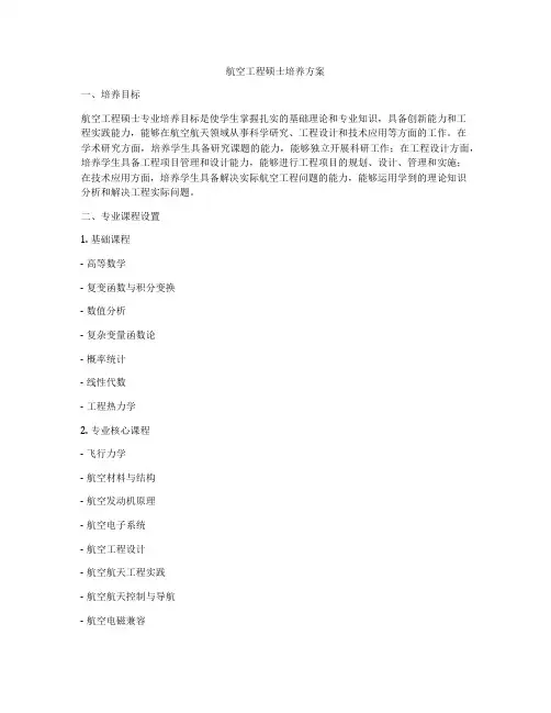 航空工程硕士培养方案