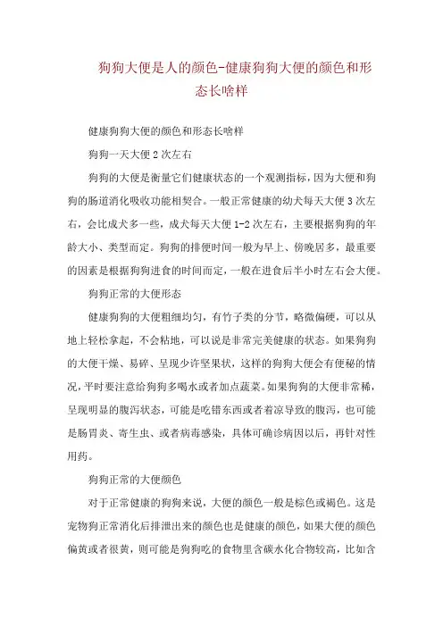 狗狗大便是人的颜色-健康狗狗大便的颜色和形态长啥样