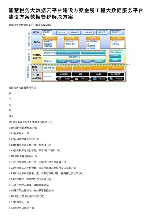 智慧税务大数据云平台建设方案金税工程大数据服务平台建设方案数据管税解决方案