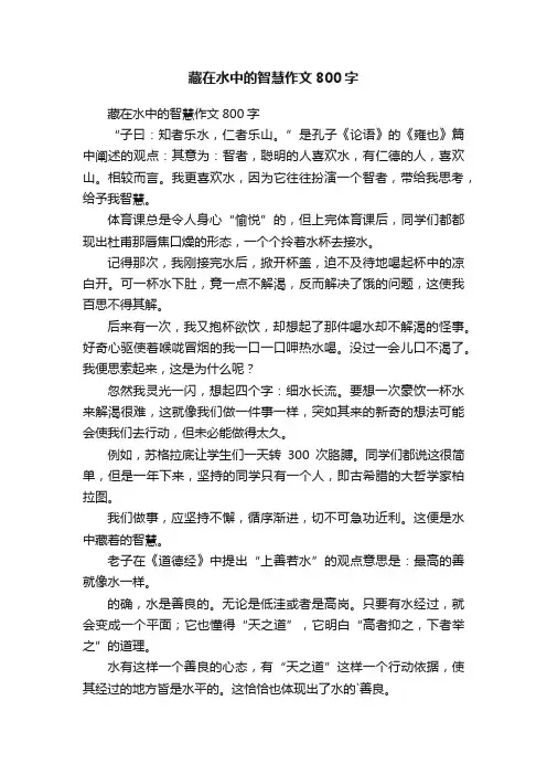 藏在水中的智慧作文800字