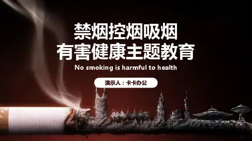 简约禁烟控烟吸烟有害健康主题教育PPT模板